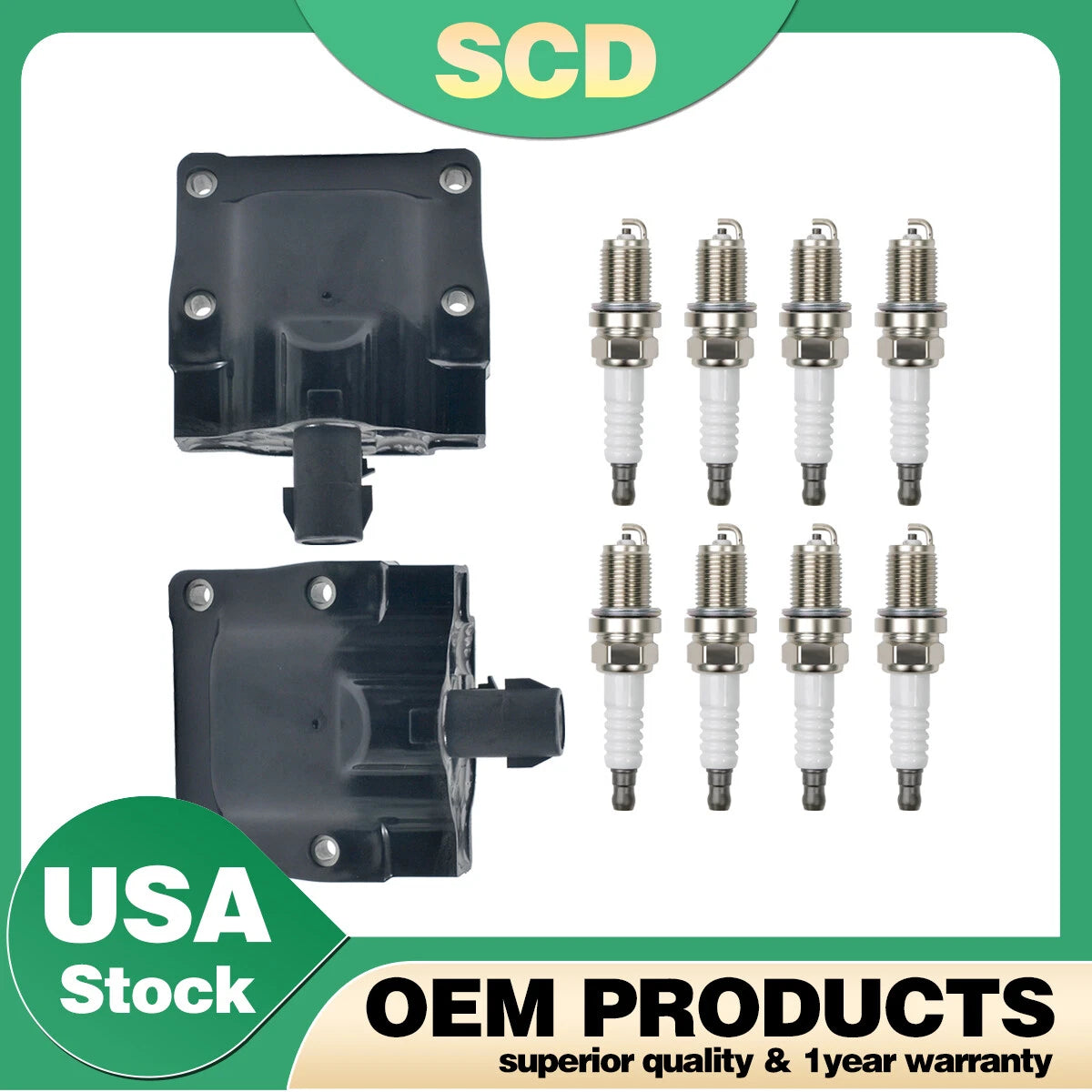 2X Ignition Coils & 8X Spark Plugs for Toyota Camry Pickup Lexus LS400 (1992–2001) 90919-02197
