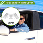 16 Pcs Pillar Window Trim for Chevy Cruze (2017–2021) Silver Tone