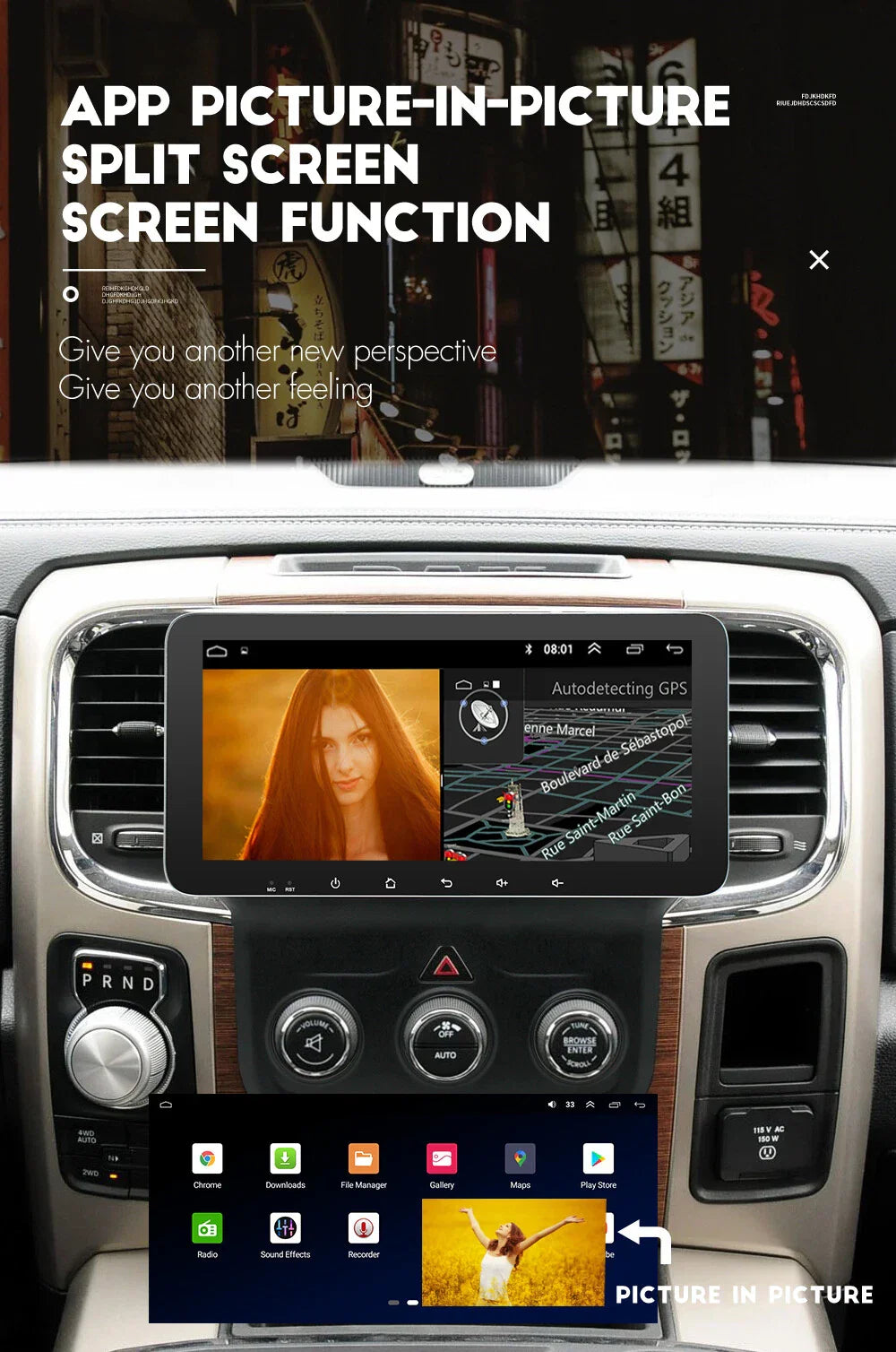 10.33" Android Stereo Radio GPS Navigation for 2013-2018 Dodge RAM