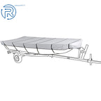Boat Cover for Jon Boat (12ft–18ft, Beam Width up to 75in, 210D Grey)