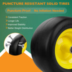 2x 11x6.00-5 Flat Free Tires for Zero-Turn Lawn Mower