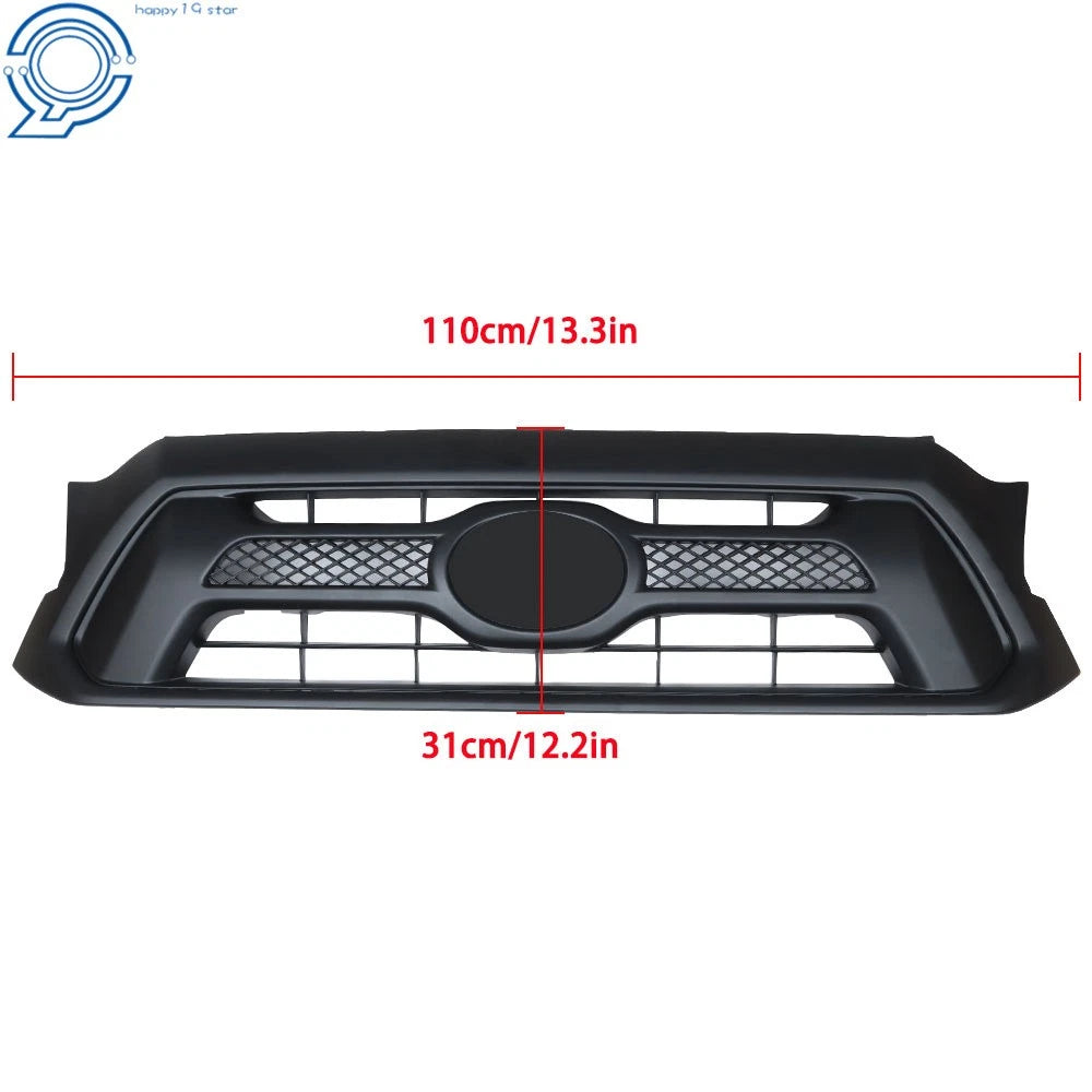 Front Upper Bumper Grille for Toyota Tacoma (2012-2015) - Black Plastic