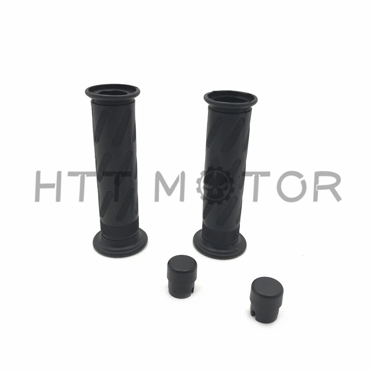 Set of 2 Black 7/8" Gel Handlebar Grips for Universal Motorcycles