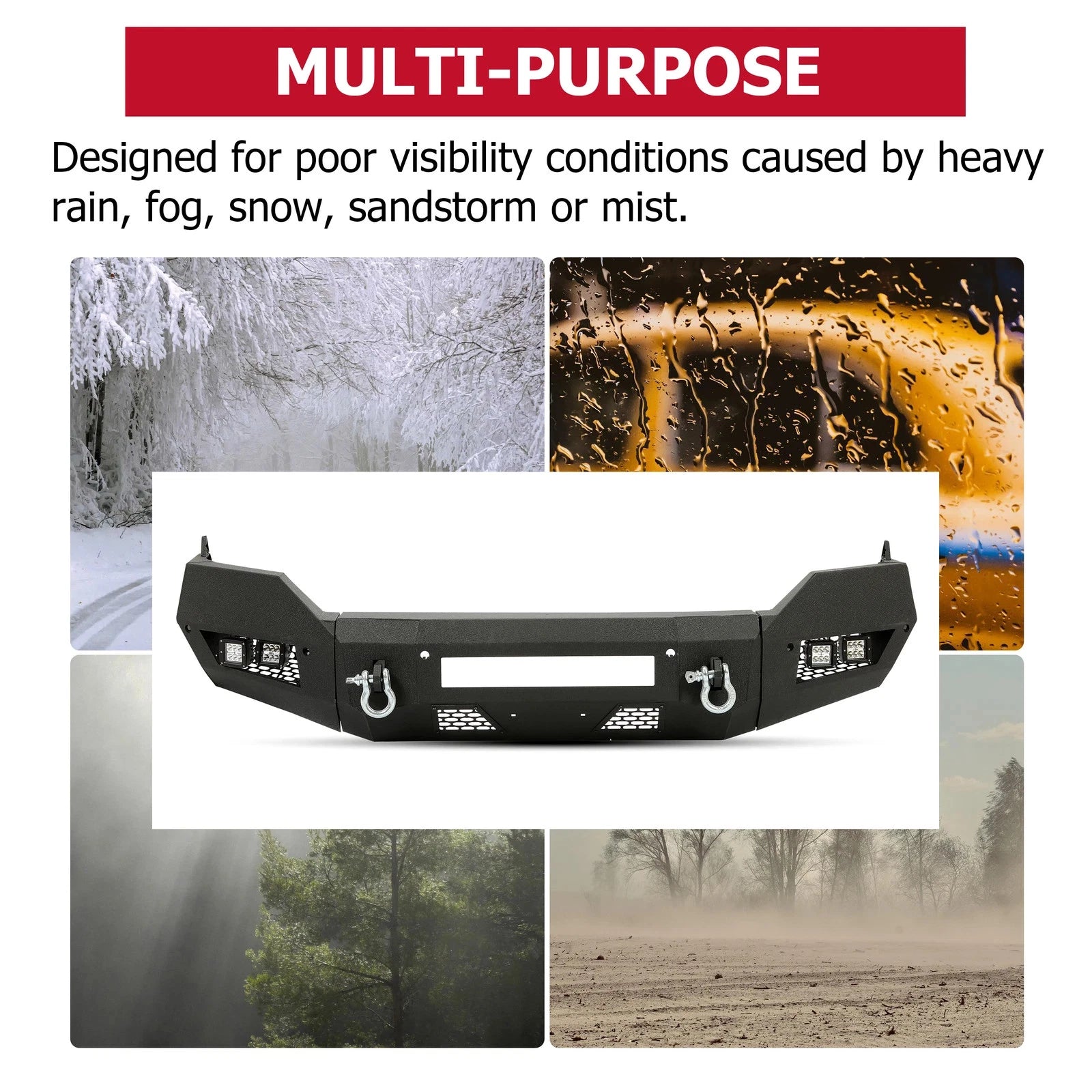 Front Bumper for Dodge Ram 1500 (2013–2023) with LED Lights