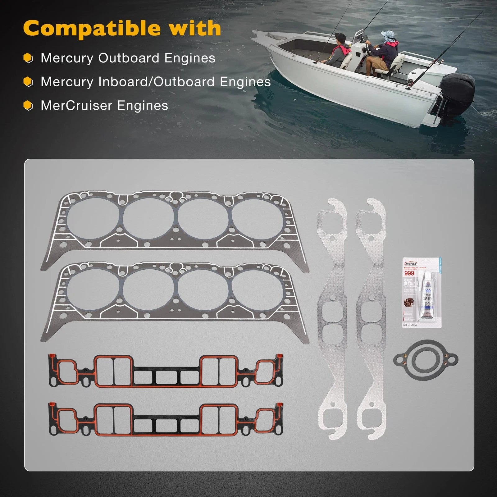 Cylinder Head Gasket Set for Mercruiser 350 CID (Year Range Not Specified)