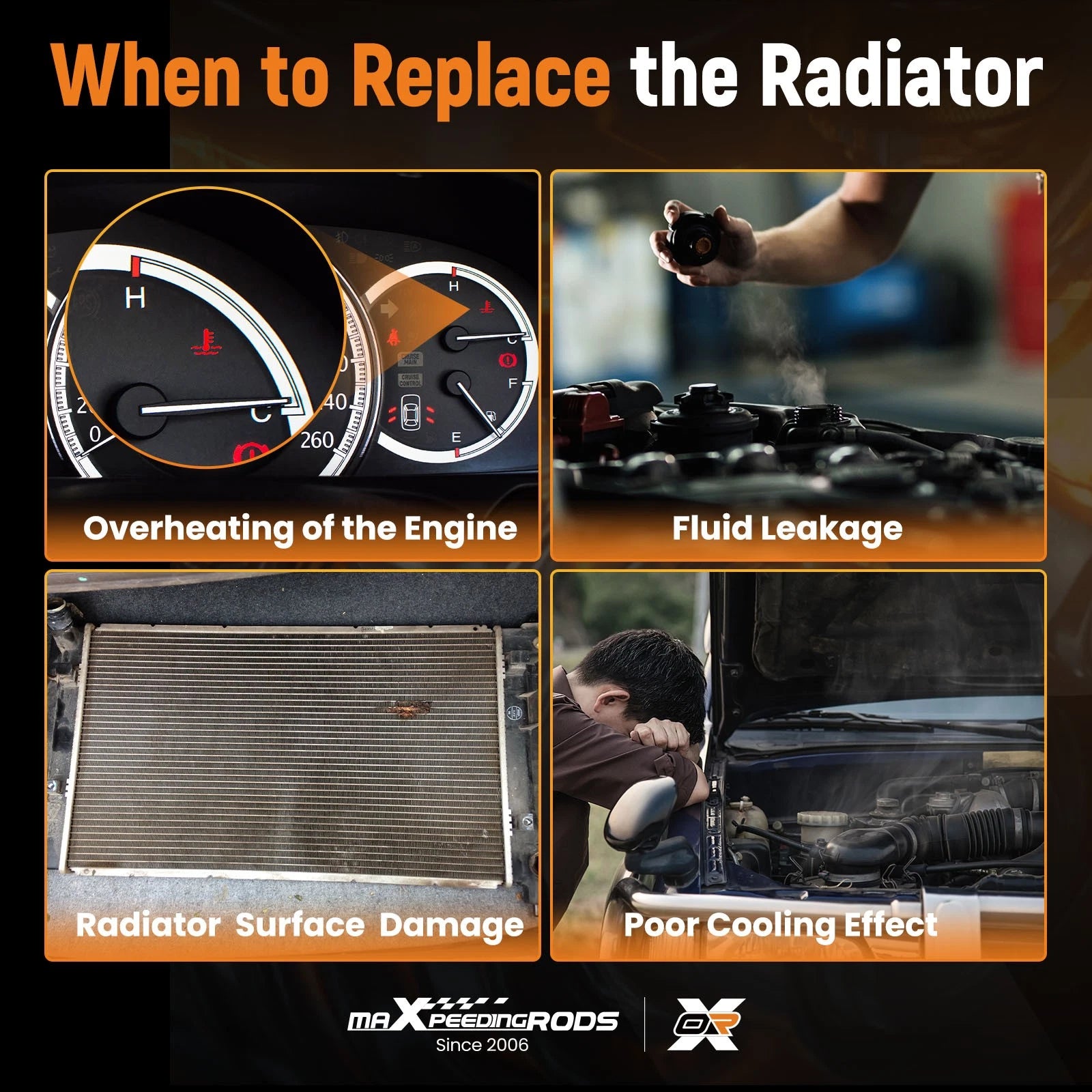 Cooling Radiator for Dodge Dakota (1992–1996) with Trans Cooler