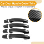 Car Door Handle Cover Trim for Chevrolet Silverado (Carbon Fiber, Black)