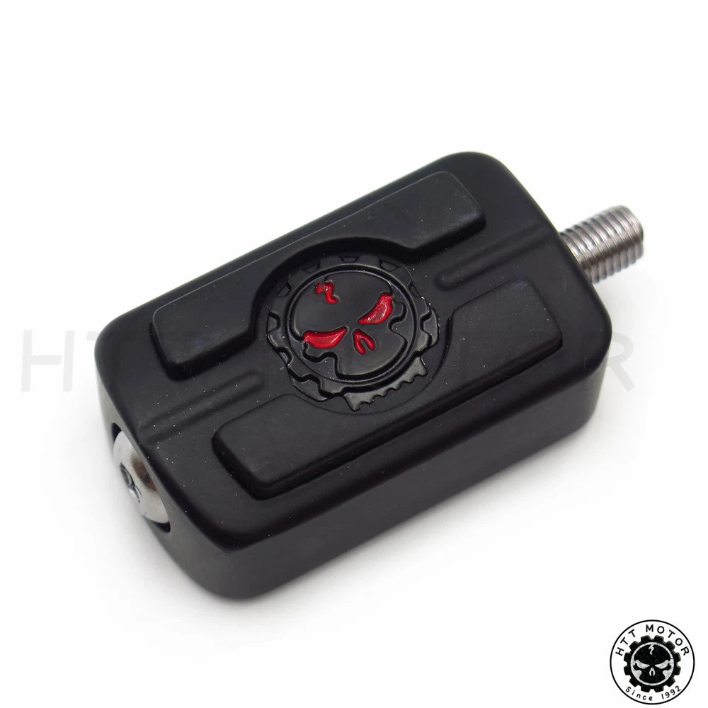 Black Skull Skeleton Head Shift Peg Cover for Harley Davidson