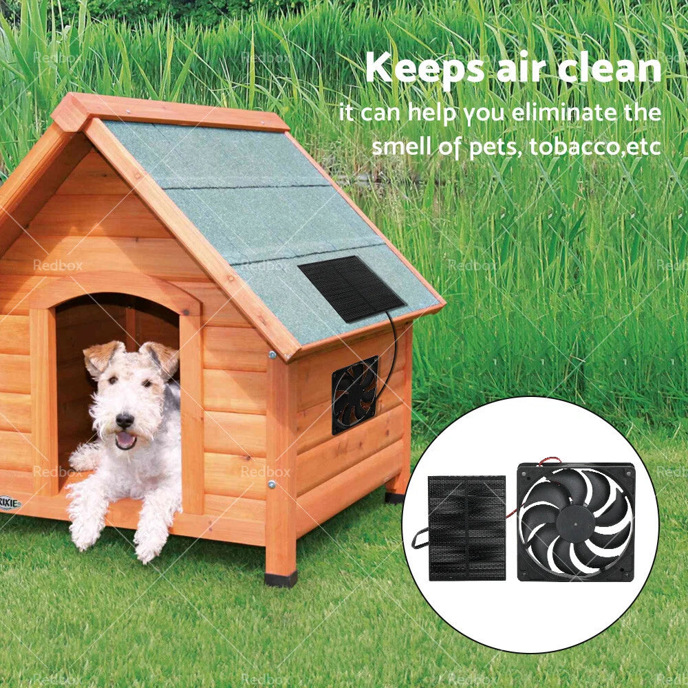3W Solar Panel Fan for Greenhouse Pet Dog Chicken House