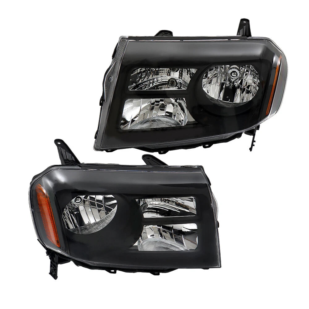 Pair Headlight Assembly for Honda Pilot (2012–2015) Halogen Black