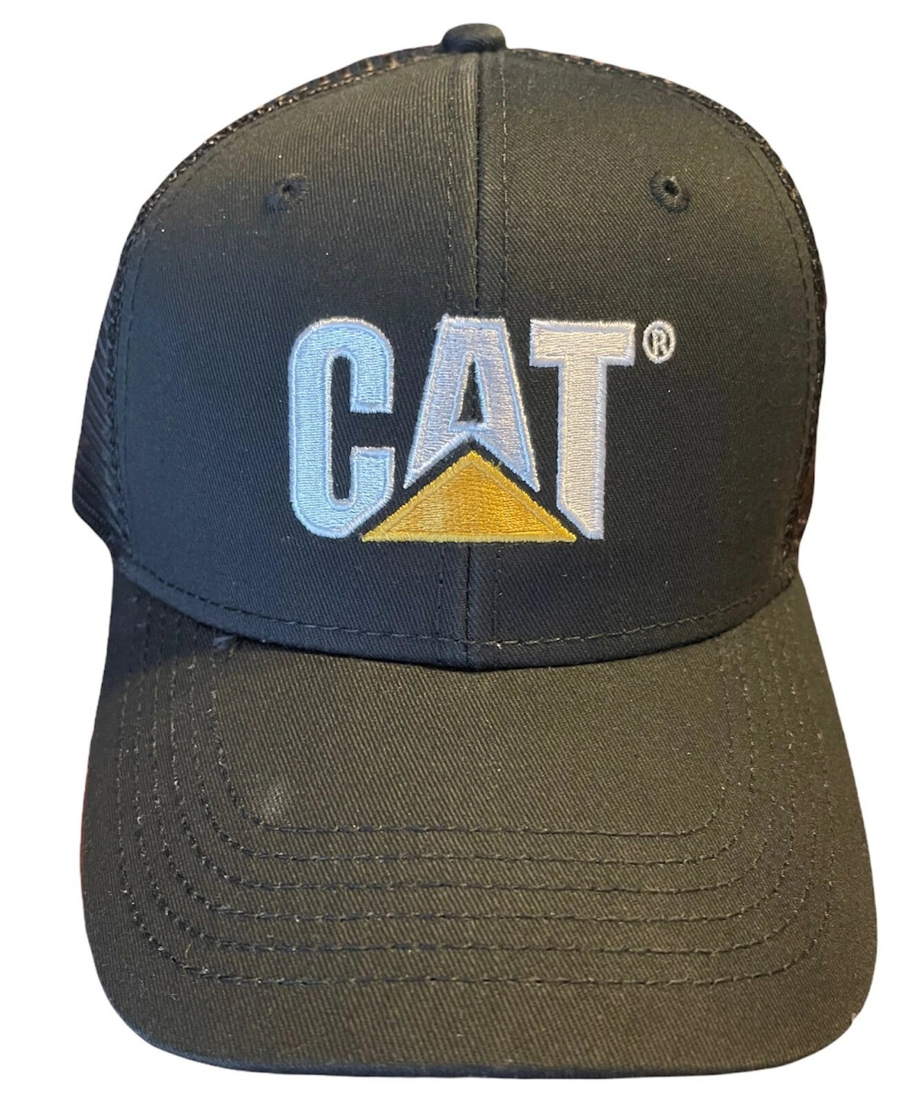 Caterpillar Classic Black Mesh Cap with Flag