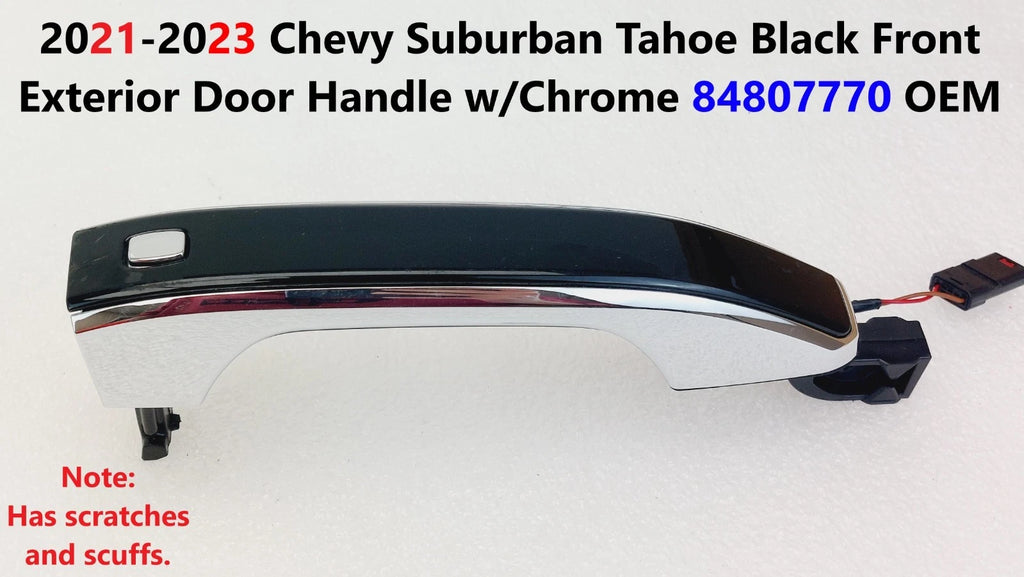 Black Front Exterior Door Handle w/Chrome for Chevy Suburban Tahoe (2021–2023) 84807770