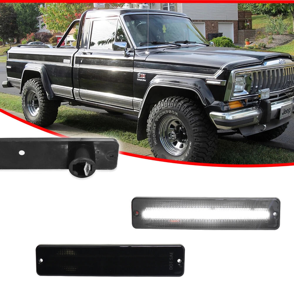 Smoked White Side Marker Lights for Jeep CJ, SJ, J Series Pickup
