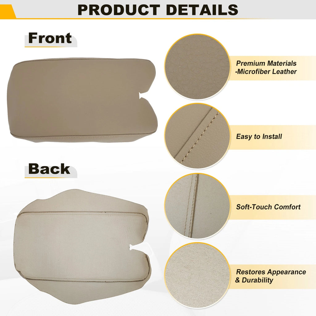 Leather Center Console Lid Armrest Cover for Lexus ES350 (2007–2009) Beige