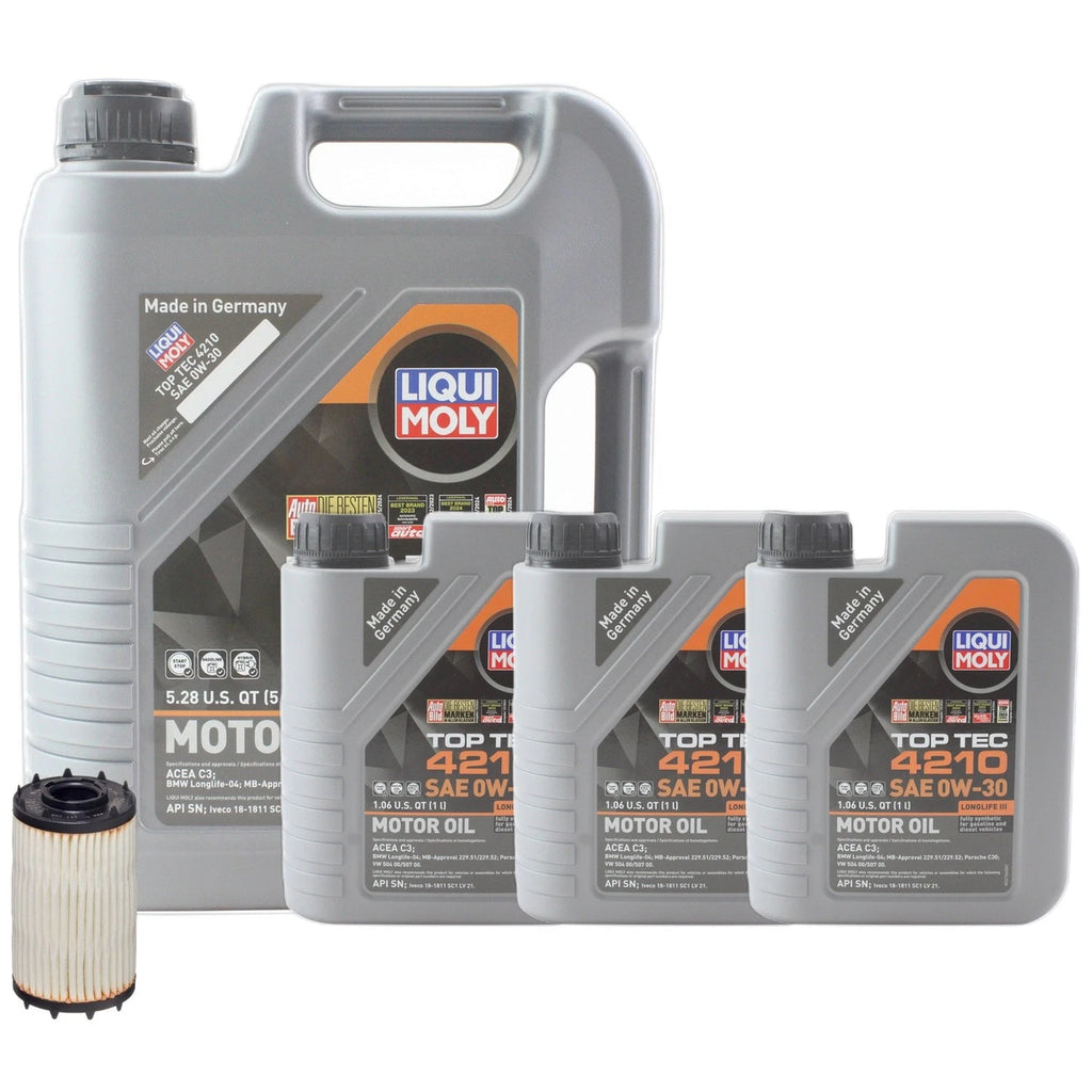 Liqui Moly Top Tec 4210 0W30 Engine Oil Change Kit for RS5 Cayenne (2018–2023)