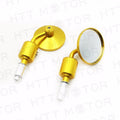 CNC Gold Rear View Handle Bar End Round Mirrors for Universal 1" 25mm