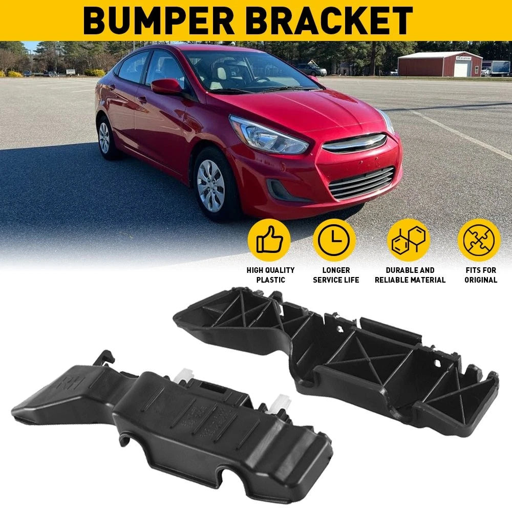 1 Pair Bumper Bracket for Hyundai Accent (2012–2017) Front Left & Right