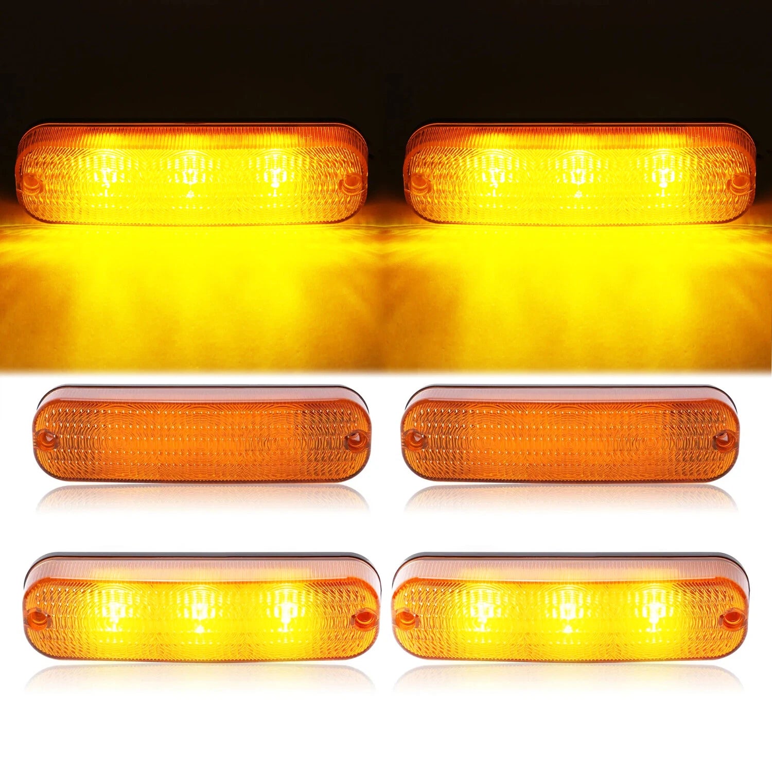 Set of 4 LED Amber Flashing Cab Lights for John Deere 50 Series (1975–1992)