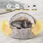Cat Bed Cave House Washable Soft Calming Nest for Cats (Universal)