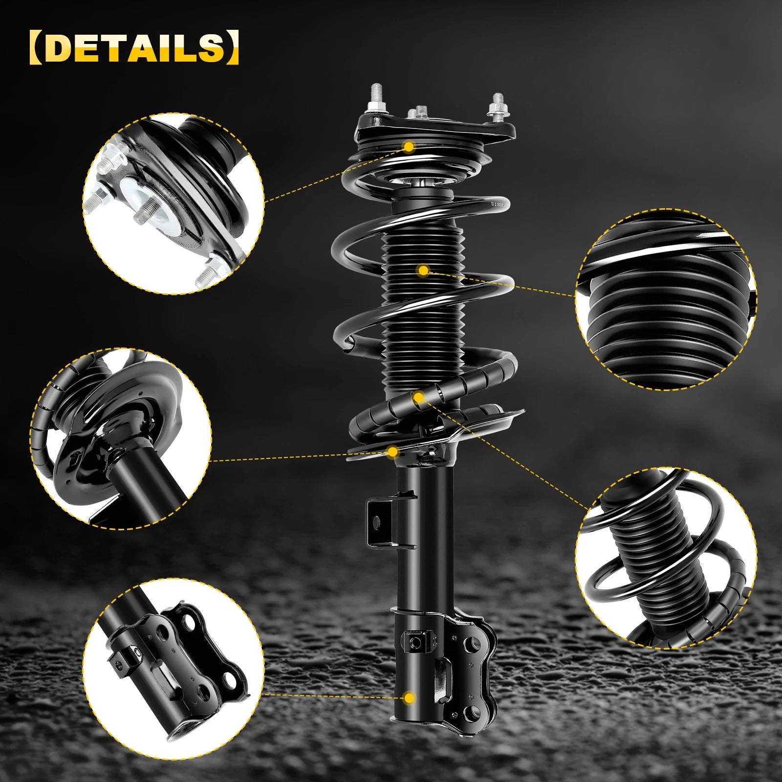 Set of 2 Complete Strut Shock Spring Assemblies for Kia Forte (2014–2018)