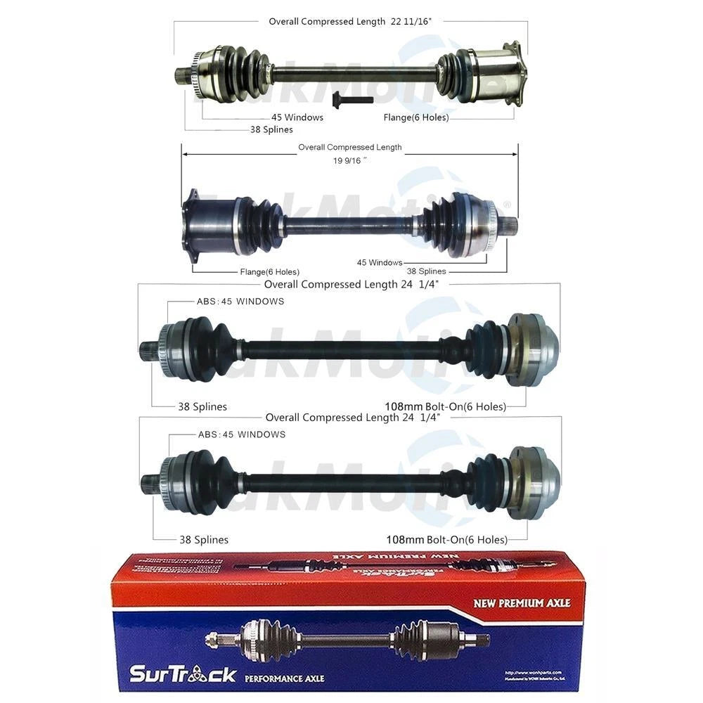 CV Axle Shaft Kit for Audi (2010–2017)