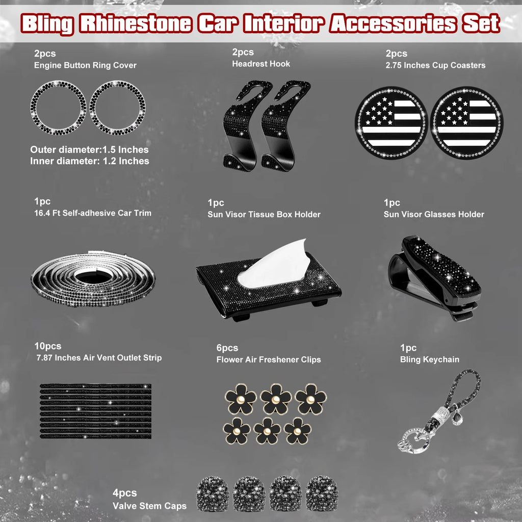 Engine Button Ring Air Fresheners Keychain Decor for Ford (2017-2024)