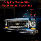 (2) Parking Light Pair Amber LED Clear Lens for Chevy GMC Truck (1973–1980)