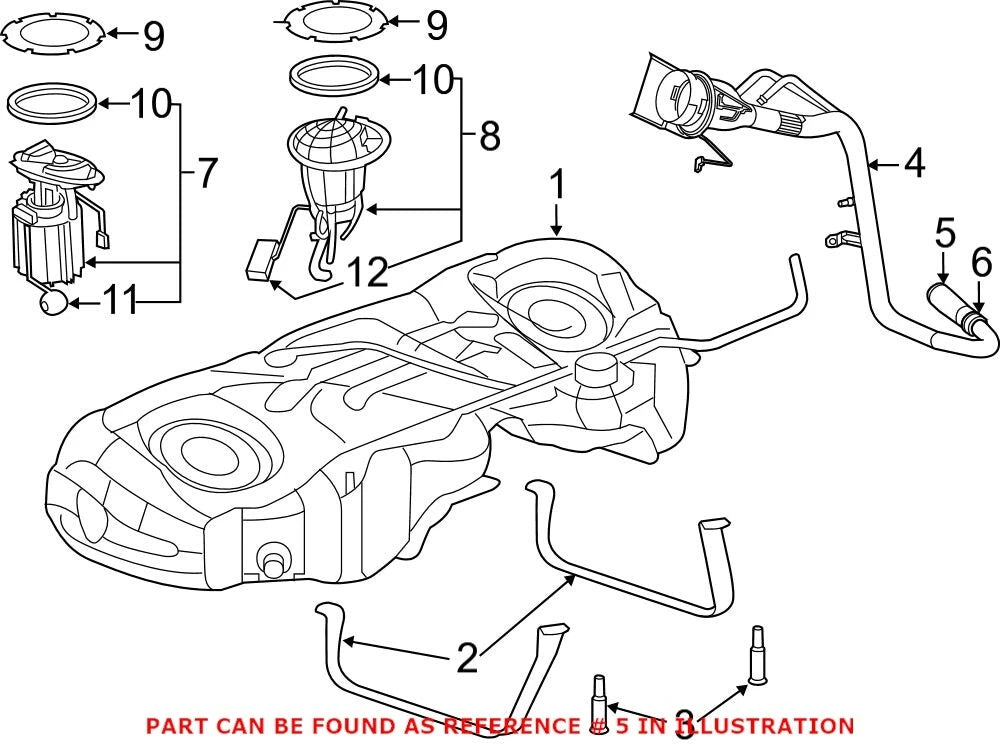Genuine OEM Fuel Filler Hose for Chrysler 300 (2005–2010) 68064408AC