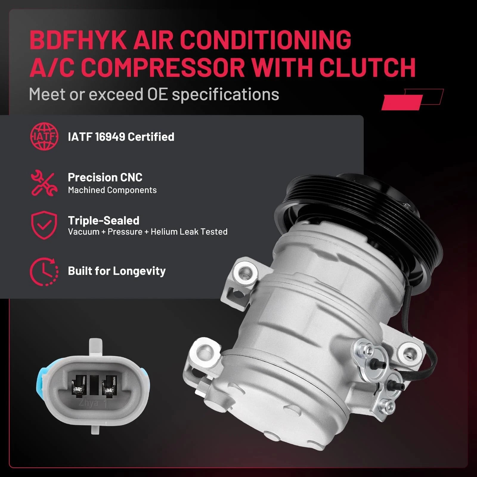A/C Compressor with Clutch for Chevrolet Colorado GMC Canyon (2004–2012) 68337