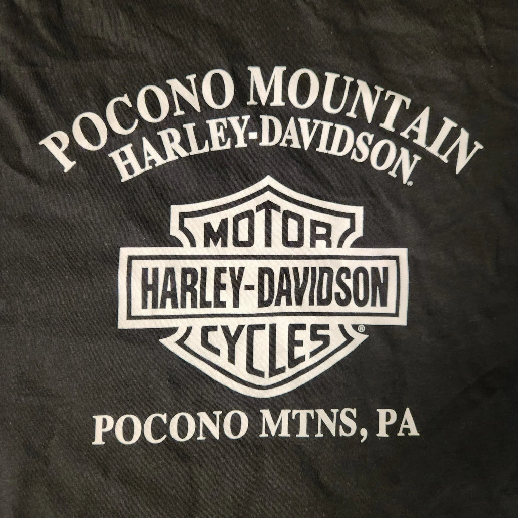 Harley Davidson Women's T-Shirt Black Pocono Mountain Graphic XL (2000–2023)
