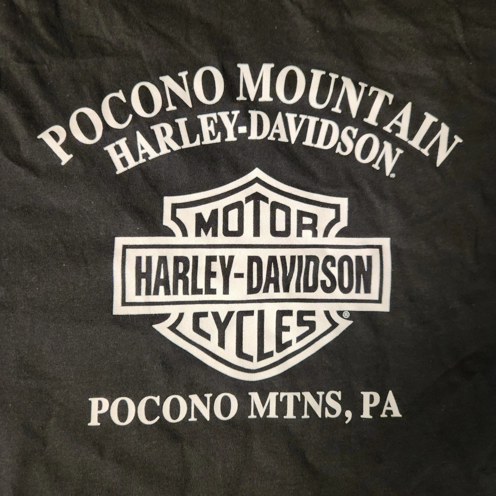Harley Davidson Women's T-Shirt Black Pocono Mountain Graphic XL (2000–2023)