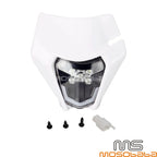 1X LED Headlight & White Cover for KTM 450/500 EXC, FREERIDE 250 F (2017-2023)