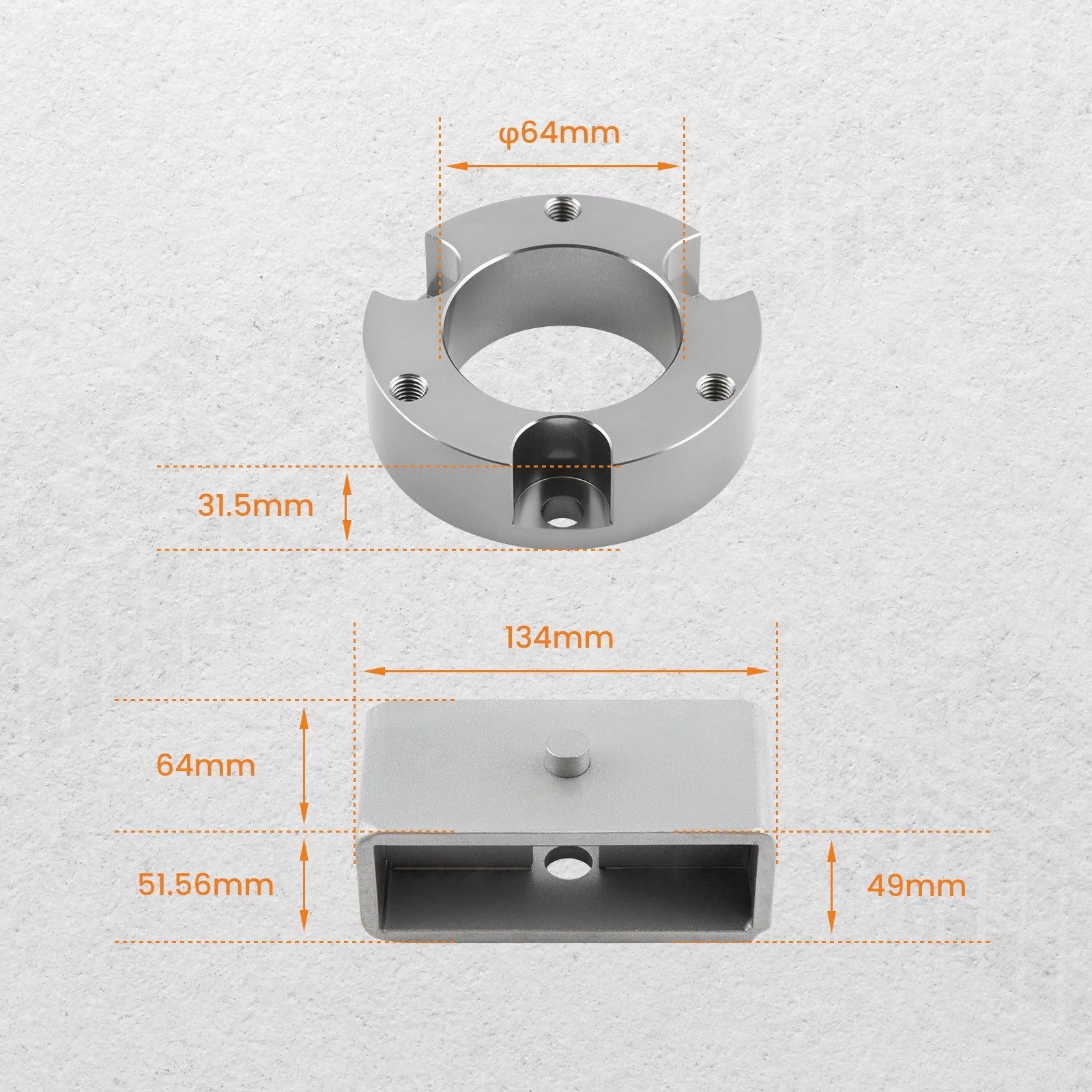 3" Front 2" Rear Leveling Lift Kit Block for Toyota Tacoma (1995–2004)