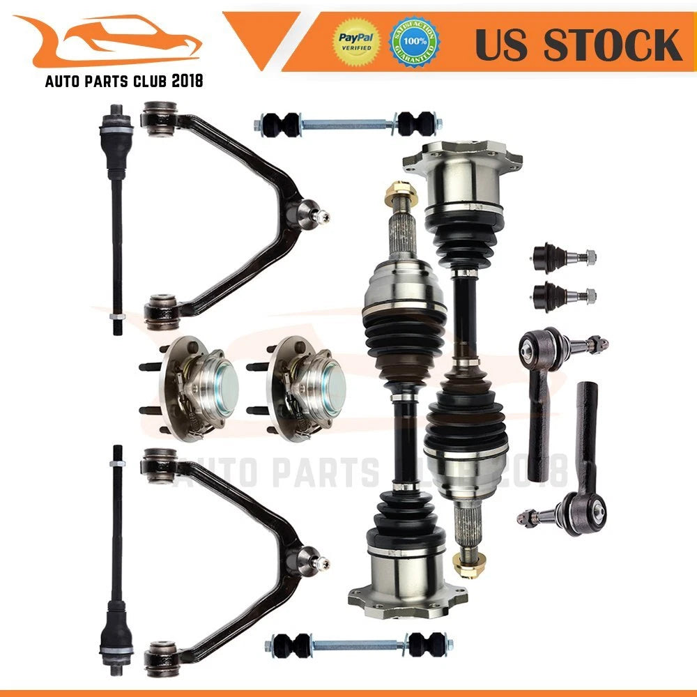 Set of 4 Front Control Arm Wheel Hub Bearing CV Axle Shaft for GMC Yukon (2000–2006)