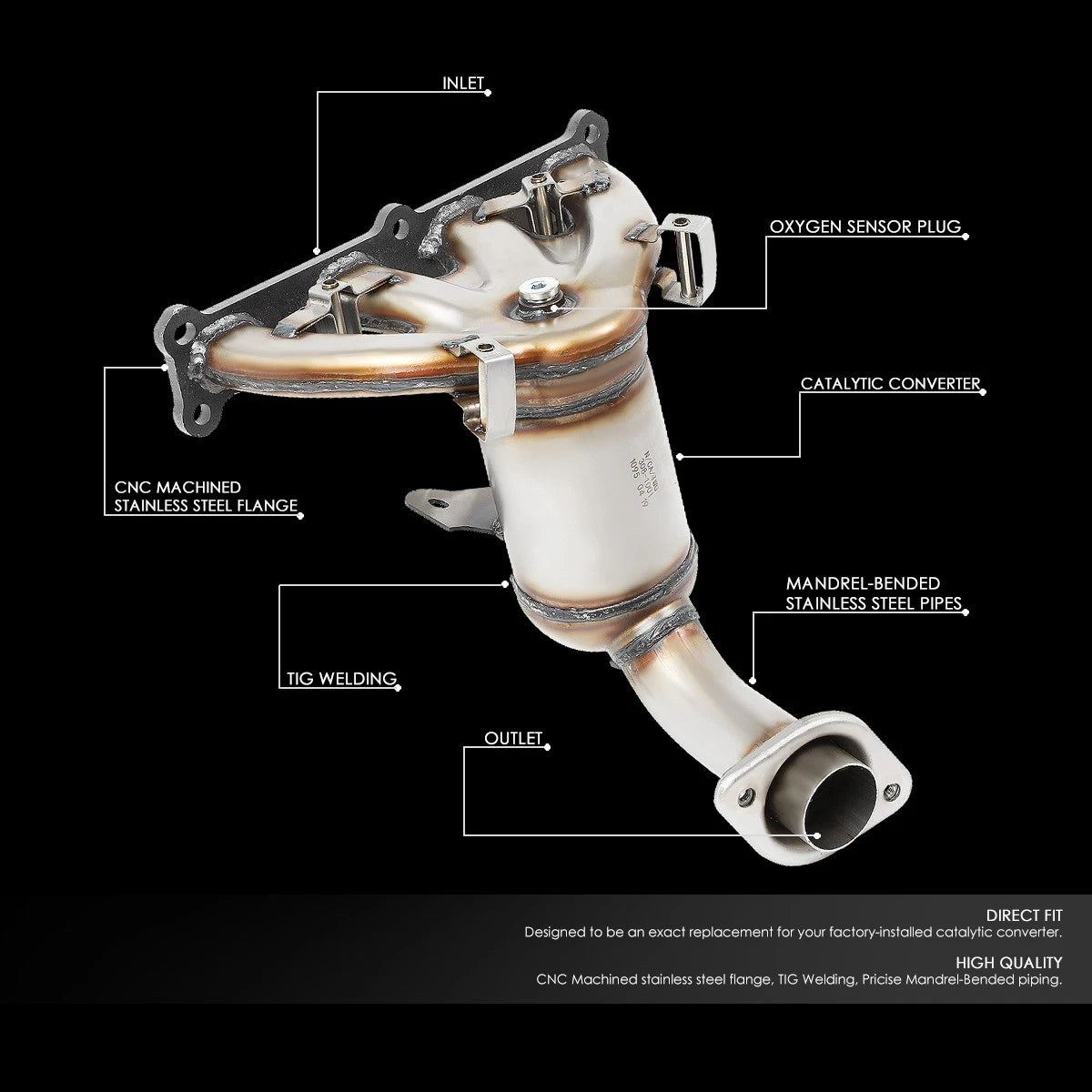 Catalytic Converter Exhaust Manifold Kit for Jeep Compass Patriot (2007–2017)