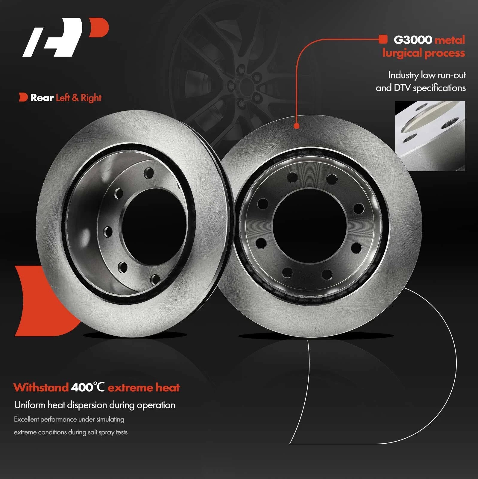Rear Disc Brake Rotors for Chevy Silverado 2500, GMC Sierra 2500 (1999–2004)