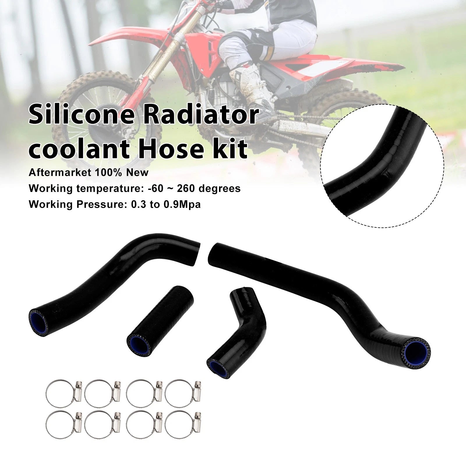 Silicone Radiator Coolant Hose Kit for Honda CRF450R RX (2021–2025)