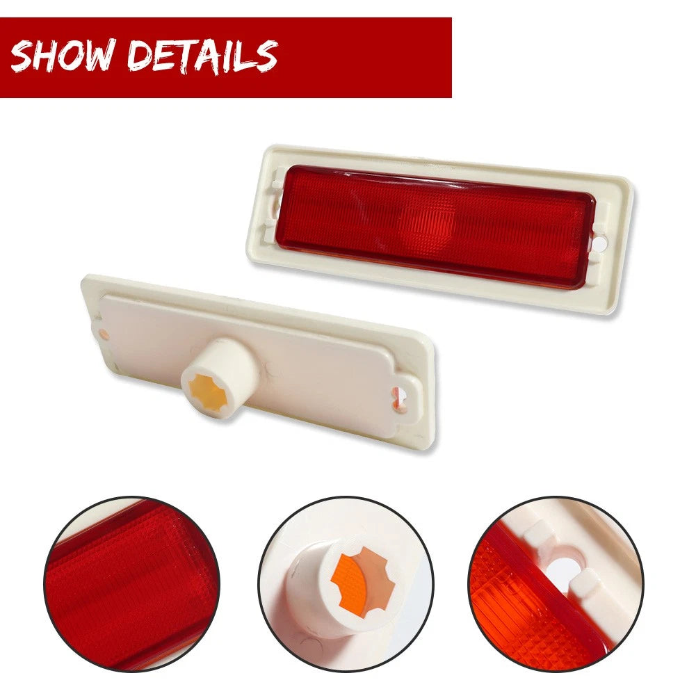Set of 2 Rear Side Marker Lights for Chevy Nova (1970–1974) Red Reflector
