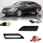 Smoke White LED Bumper Side Marker Lights for Mercedes Benz CLS-Class (2006–2011)