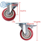4 Pack 4" Casters with 360° Swivel & 2 Brakes, 1000 Lbs Capacity
