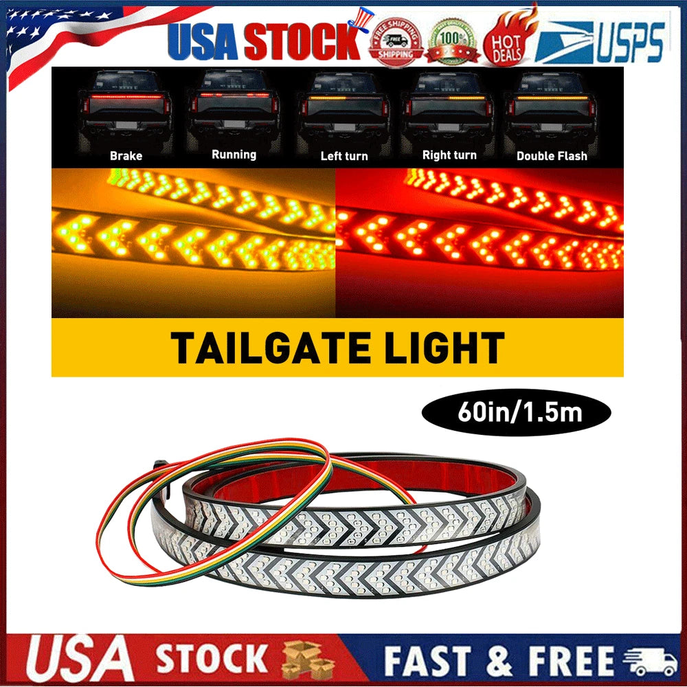 60" LED Truck Strip Tailgate Light Bar for Universal Fit