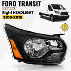 Halogen Black Headlight Right RH for Ford Transit 150/250/350 (2015–2022)