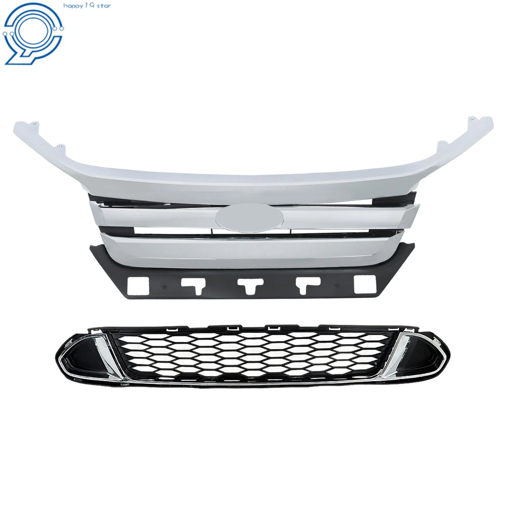 Set of 4 Upper Bumper Grilles for Ford Fusion Sport (2010–2012) Chrome Ring