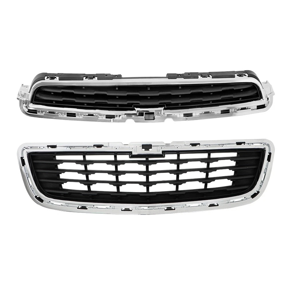 Set of 2 Plastic Front Center Mesh Grilles for Chevrolet Trax (2014-2016)