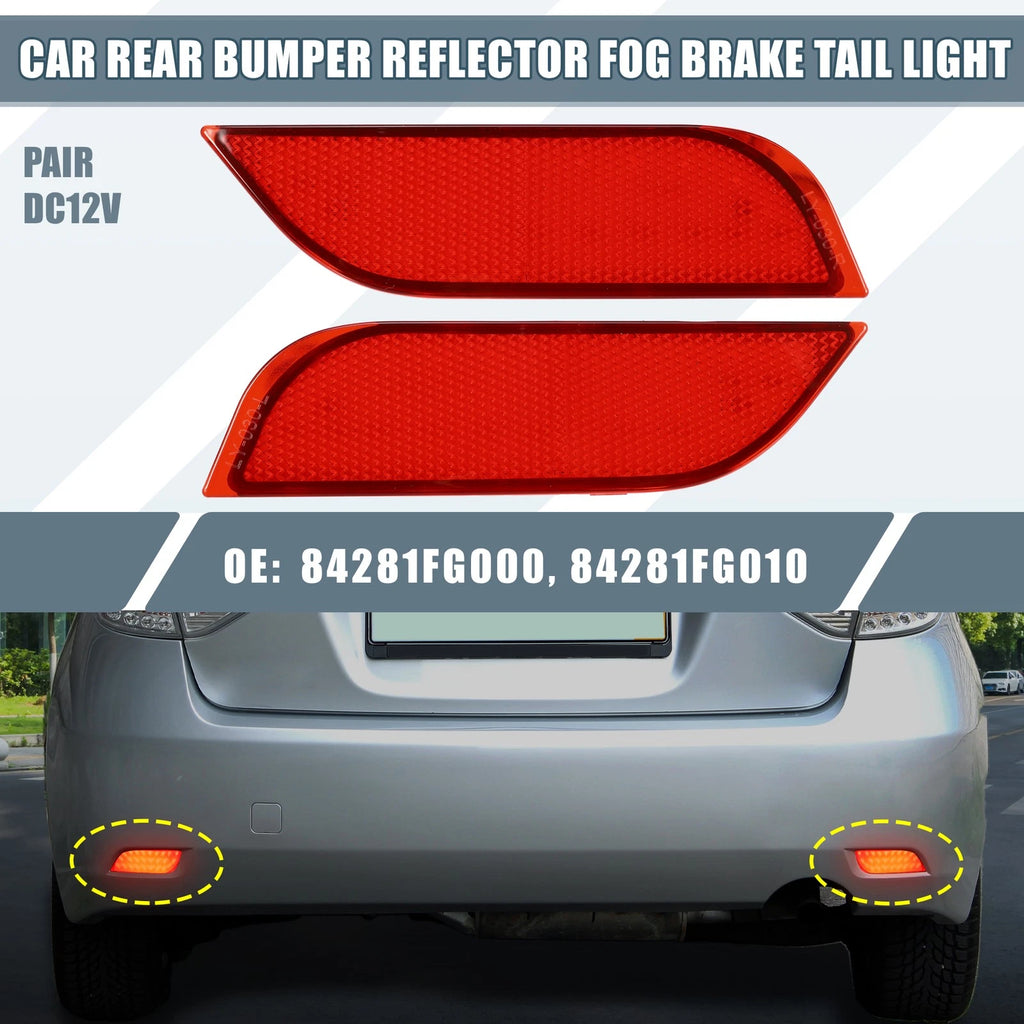 2X Rear Bumper Reflector LED Brake Tail Light 84281FG000 for Subaru Impreza (2017–2021)