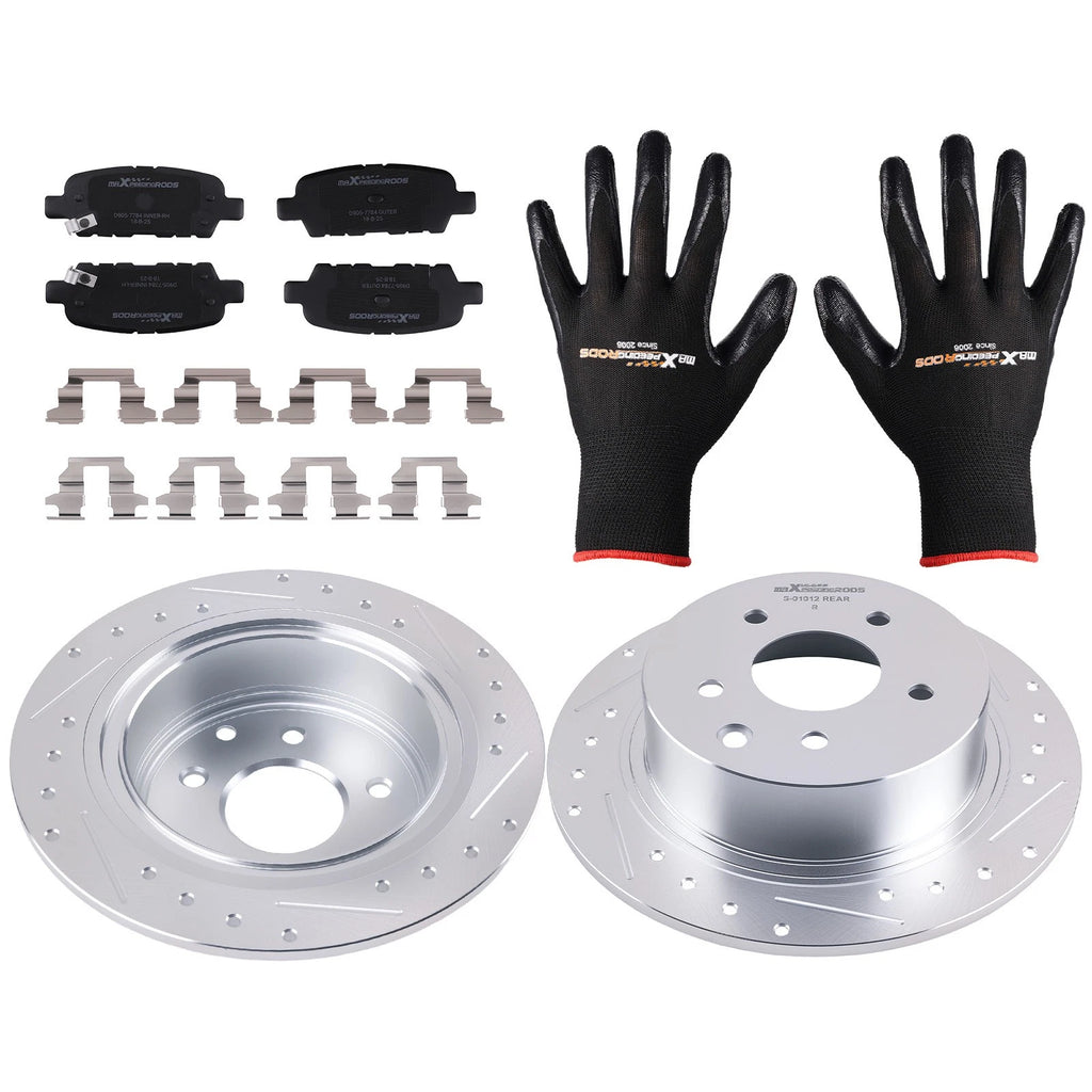 Rear Brake Rotors & Ceramic Brake Pads Kit for Nissan Juke/Sentra (2011–2019)