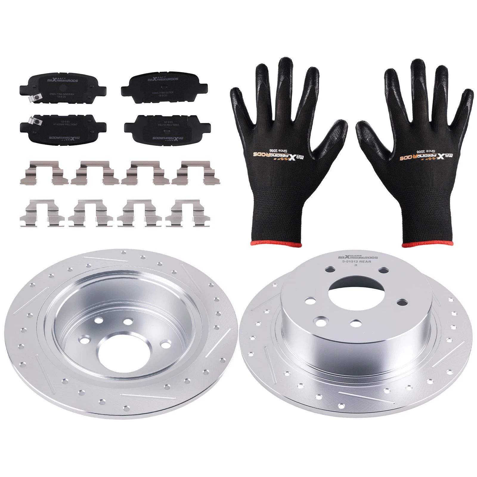 Rear Brake Rotors & Ceramic Brake Pads Kit for Nissan Juke/Sentra (2011–2019)