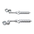 Chrome Bubble FootPeg with 4.5" Clamp Bracket for Harley Road King Sportster 883 (2012)