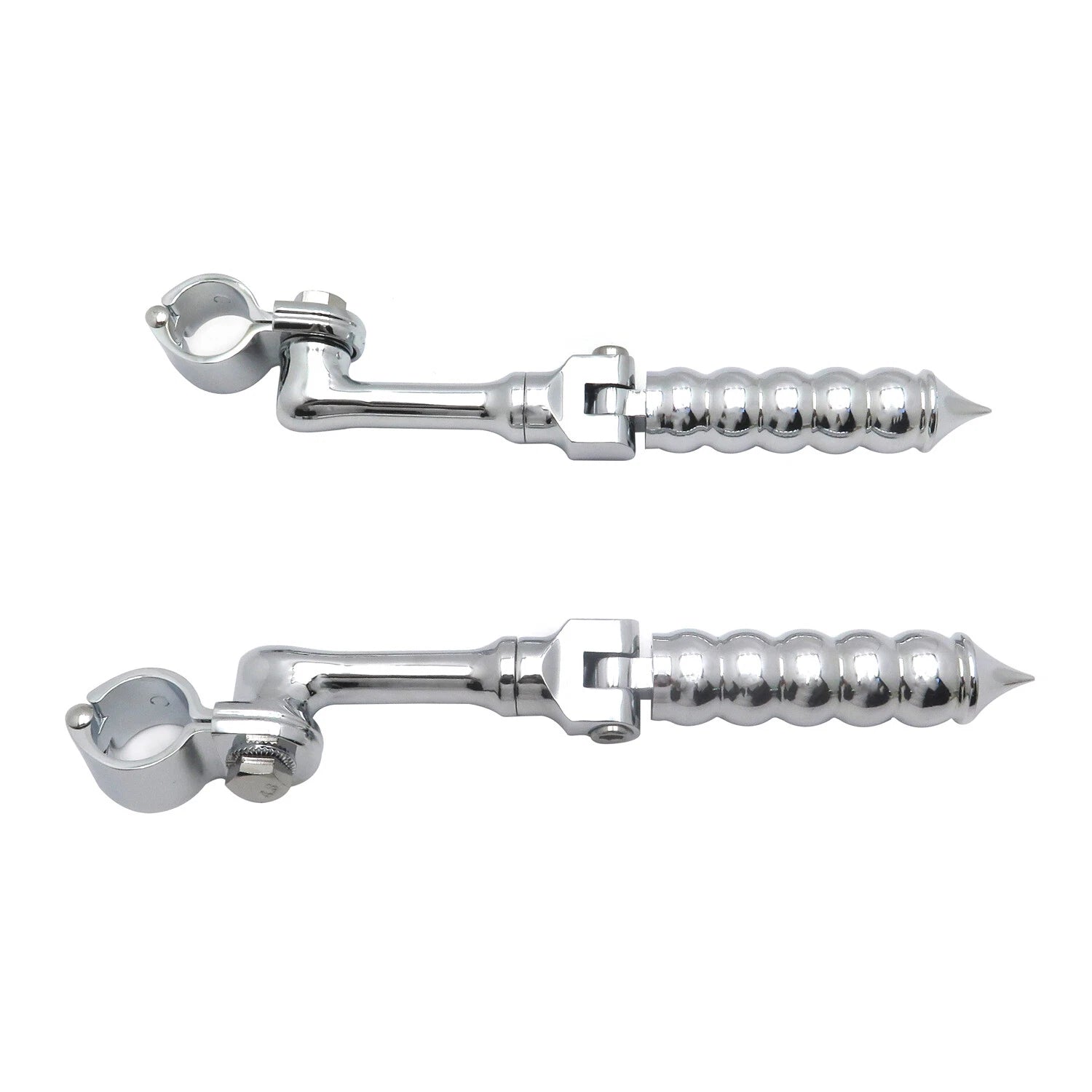 Chrome Bubble FootPeg with 4.5" Clamp Bracket for Harley Road King Sportster 883 (2012)