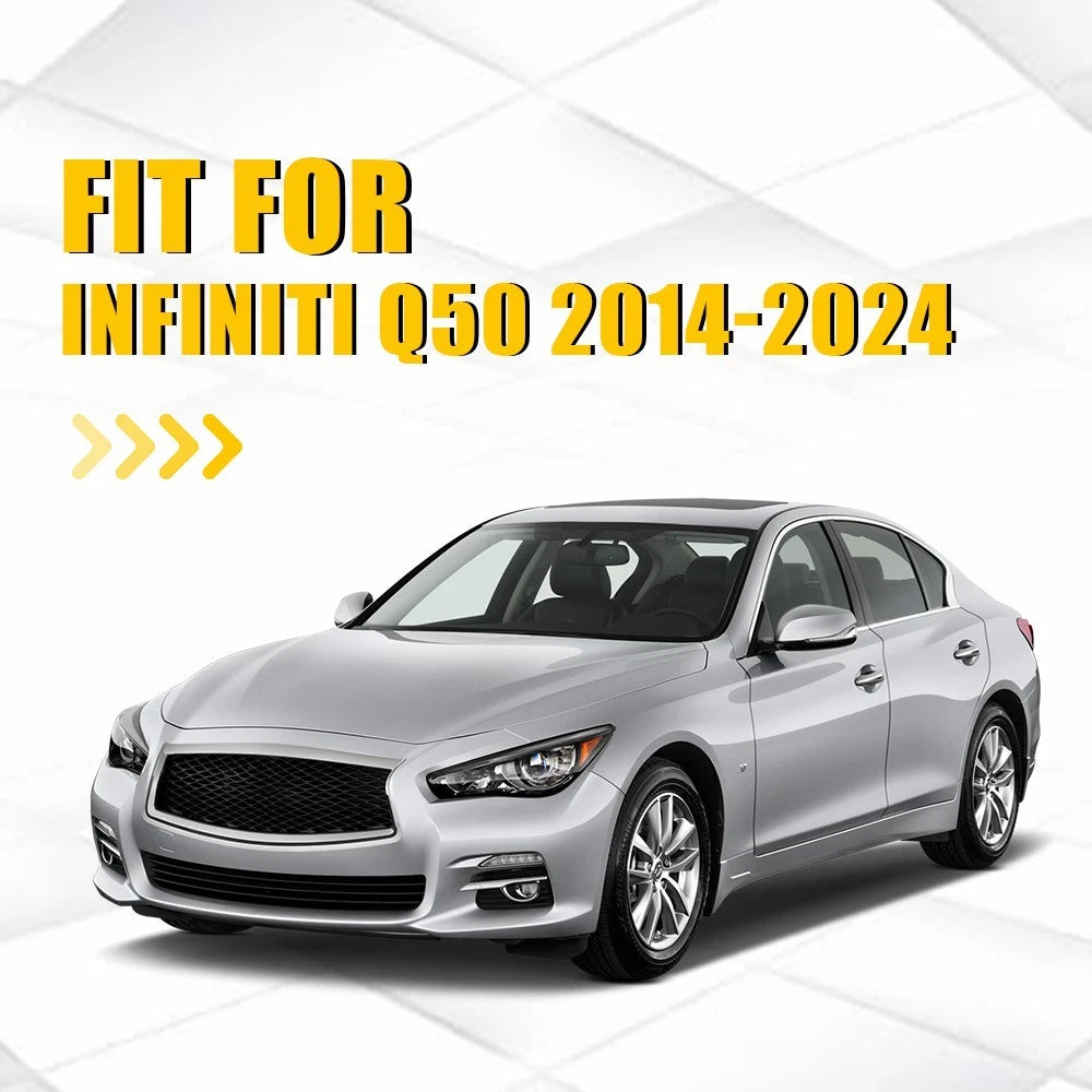 Chrome Delete Blackout Overlay Window Trim for Infiniti Q50 (2014–2023)